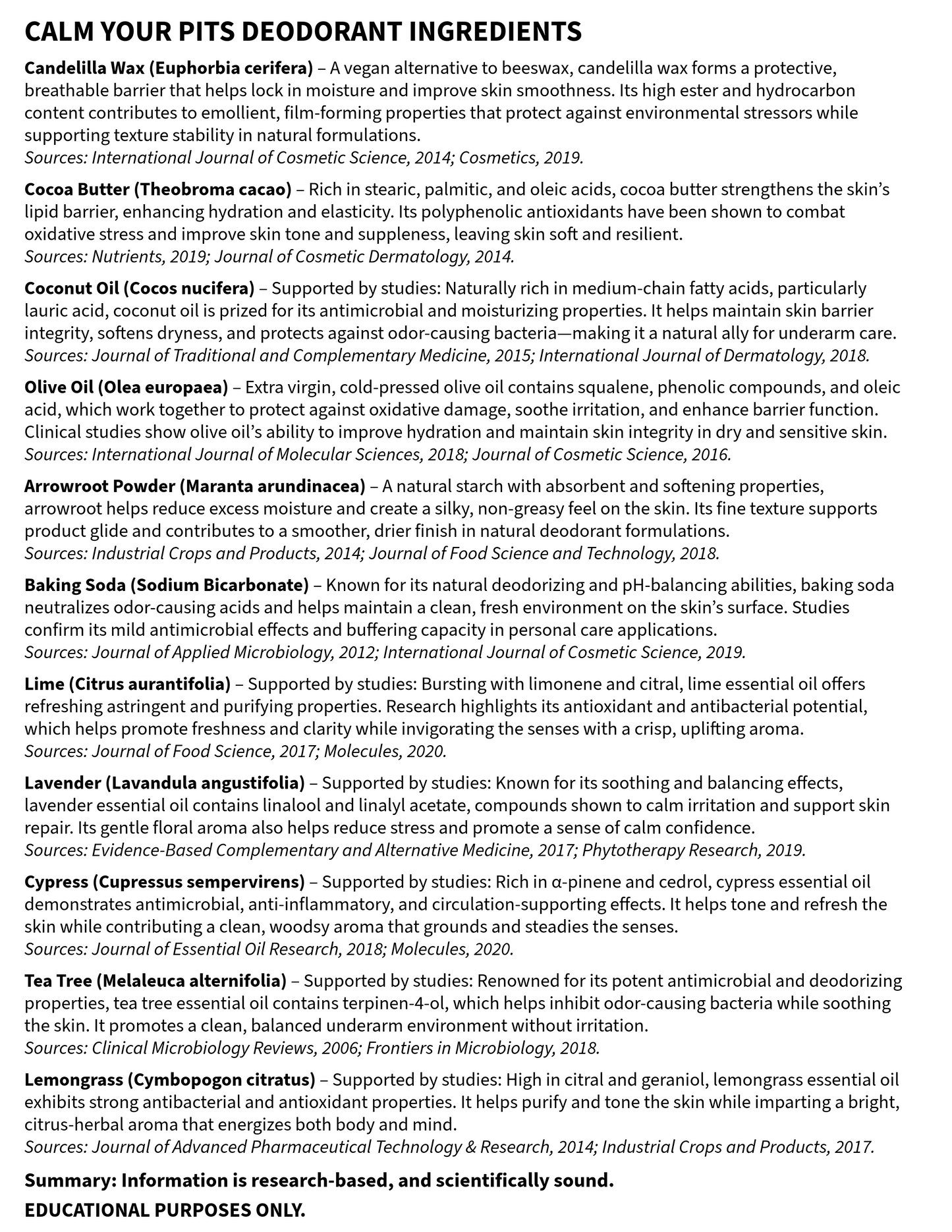 Calm Your Pits Deodorant