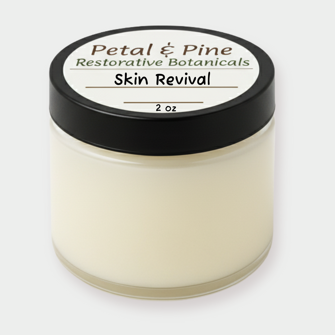 Jar of 'Skin Revival' by Petal & Pine on a white background