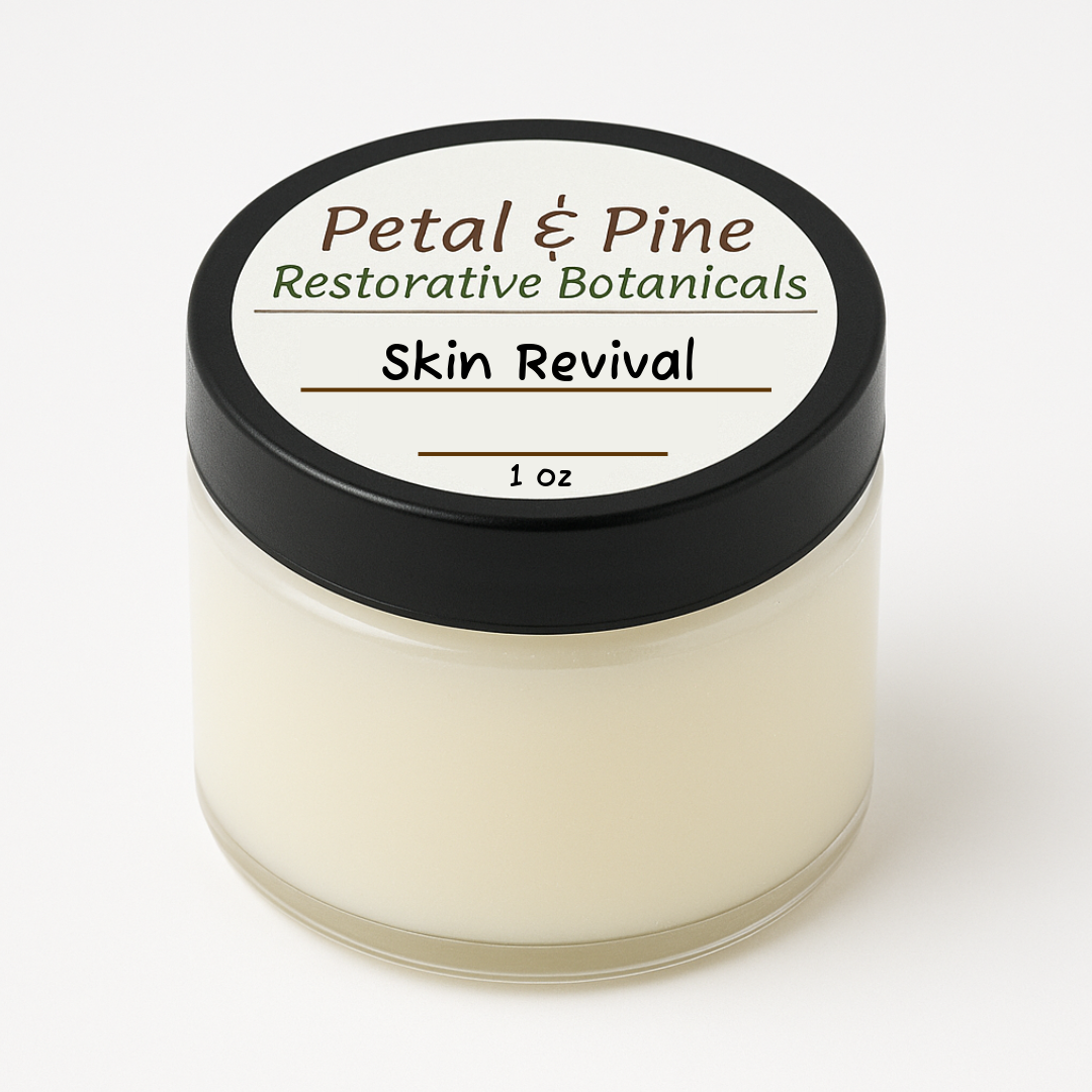Jar of 'Skin Revival' by Petal & Pine on a white background